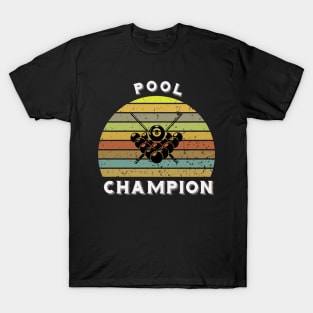 Pool champion - retro sunset billiards T-Shirt